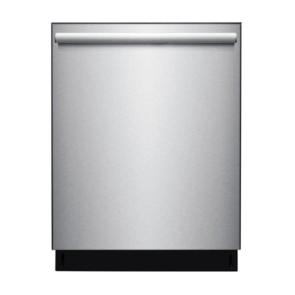 Stainless steel built-in refrigerator front panel with top vent trim