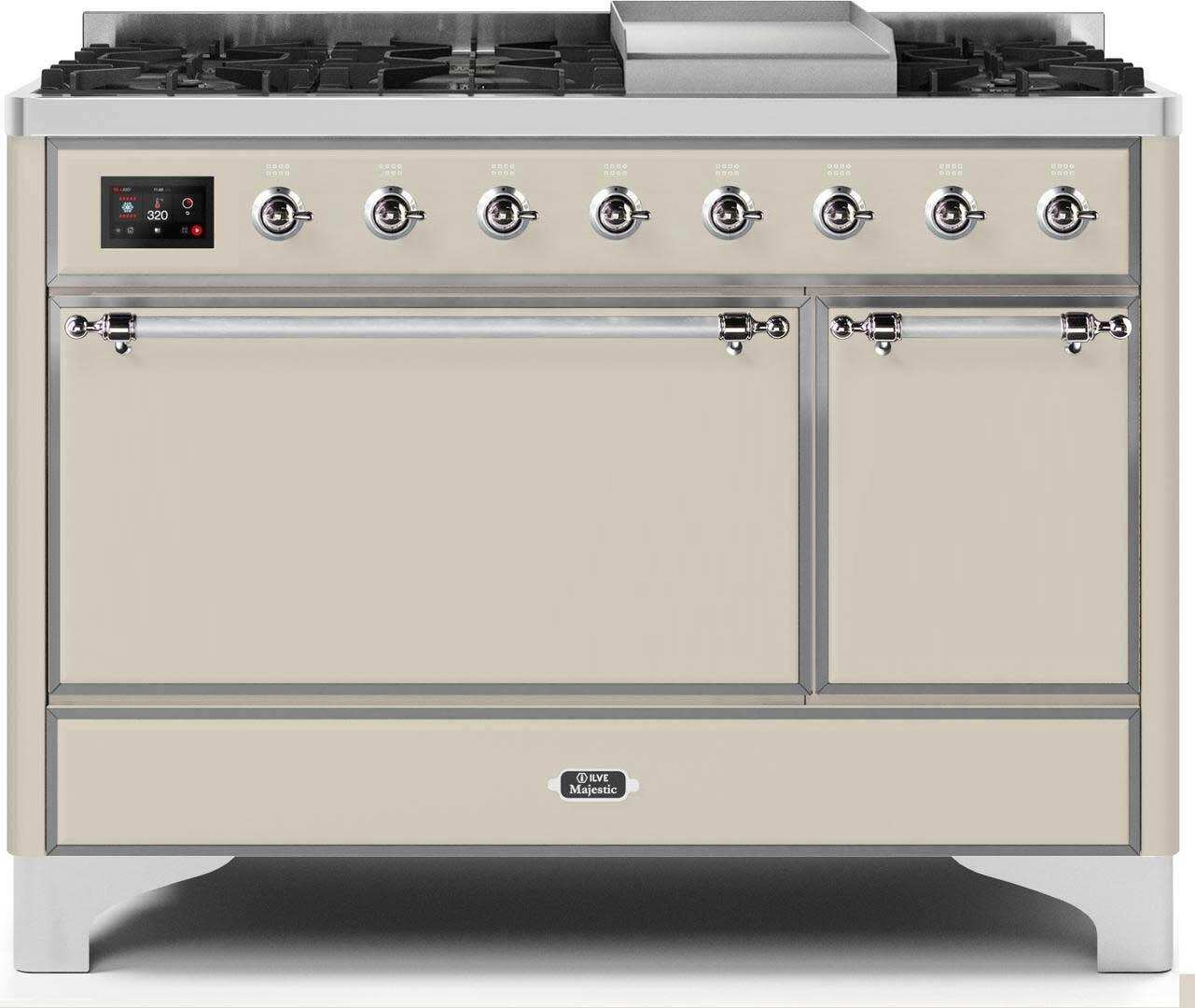 ILVE 48" Dual Fuel Range in Antique White (UM12FDQNS3AWC)