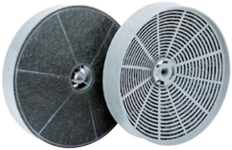 ILVE recirculating range hood kit: round charcoal filter and white vent grille