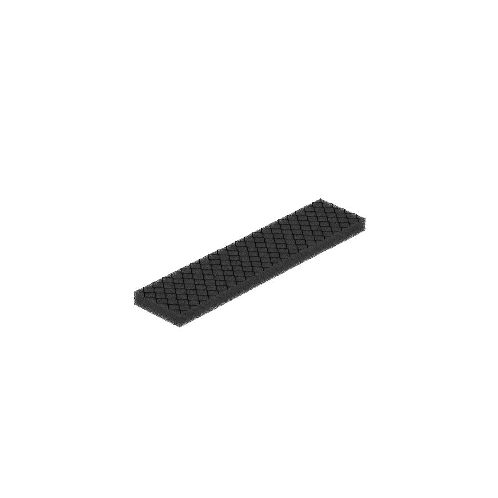Black foam coil cleaning pad with textured grid surface