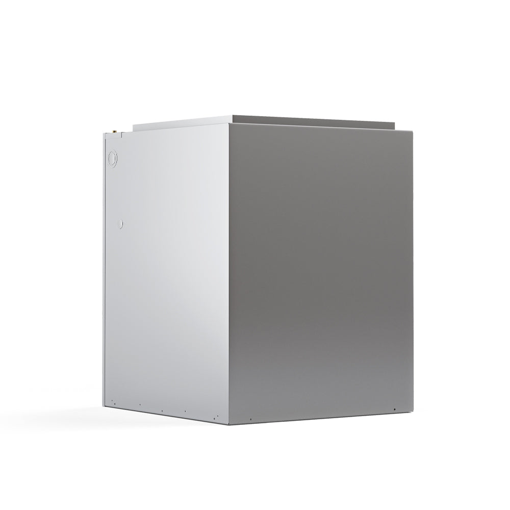 MRCOOL modular blower housing, silver-gray rectangular body with open top opening