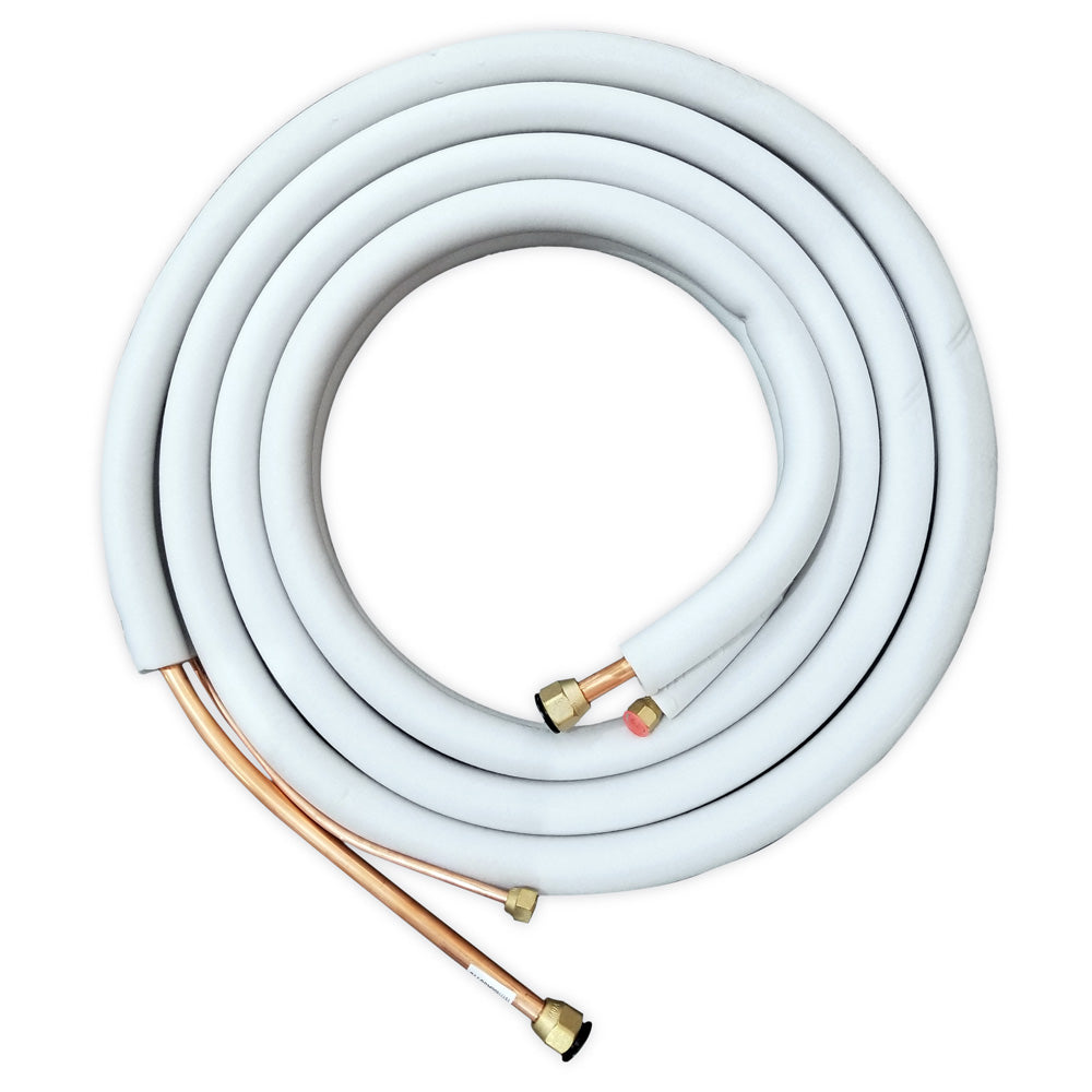 Flared line set kit with insulated refrigerant lines and copper flare end fittings