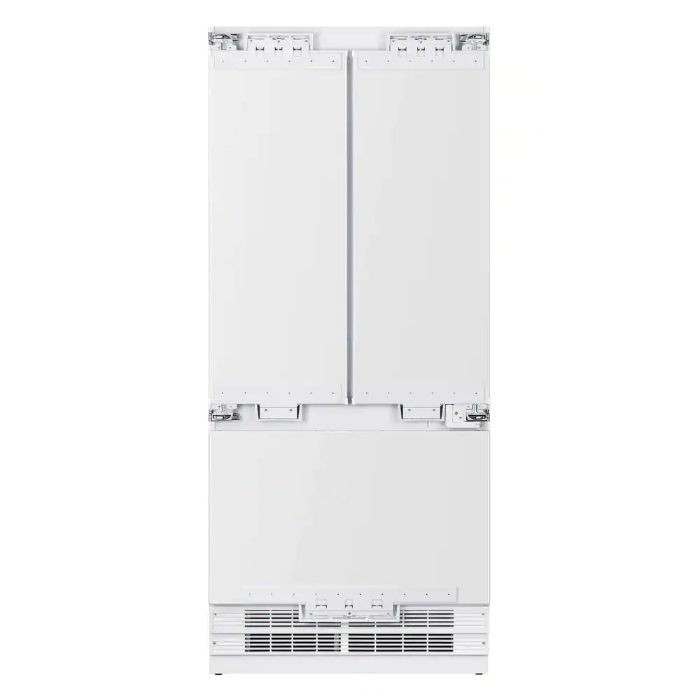 Panel-ready built-in refrigerator exterior frame with two French doors, white