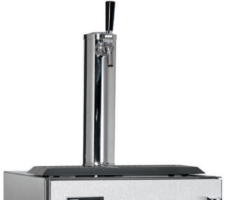 Perlick stainless beer dispenser with draft arm tower and control tap