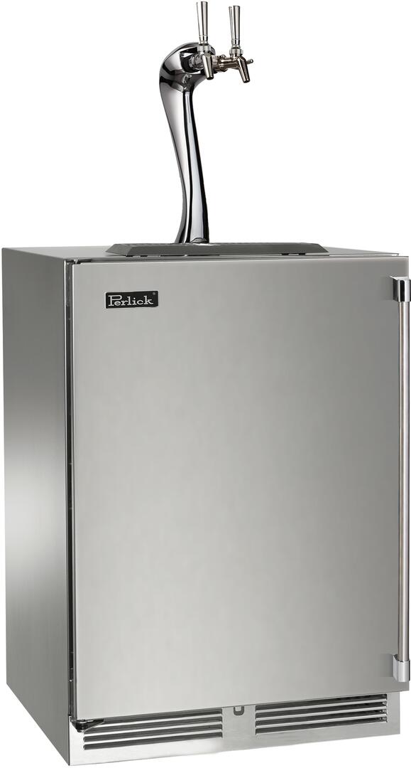 Perlick stainless steel beer dispenser with front tap and access door