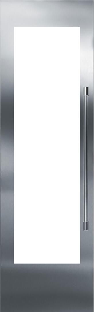 Stainless steel door panel with clear glass insert and pro handle