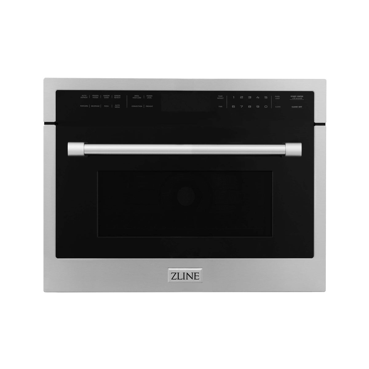 Stainless steel built-in convection microwave oven, dark glass door, ZLINE control panel