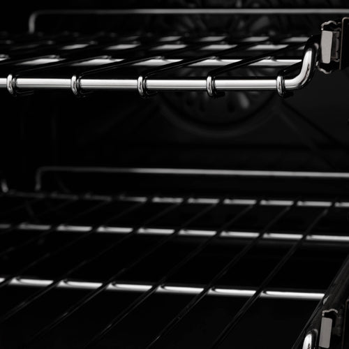 Dual fuel range cooktop grates with chrome front rail