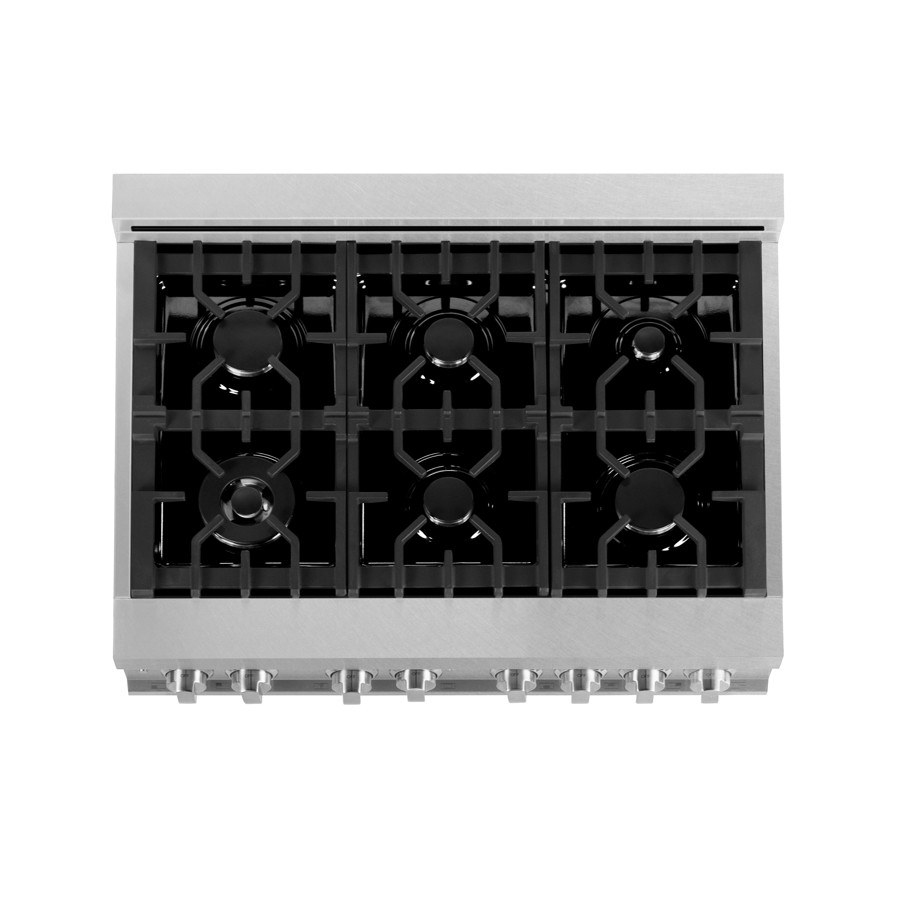 Gas cooktop burner grates with multiple round burner heads in black
