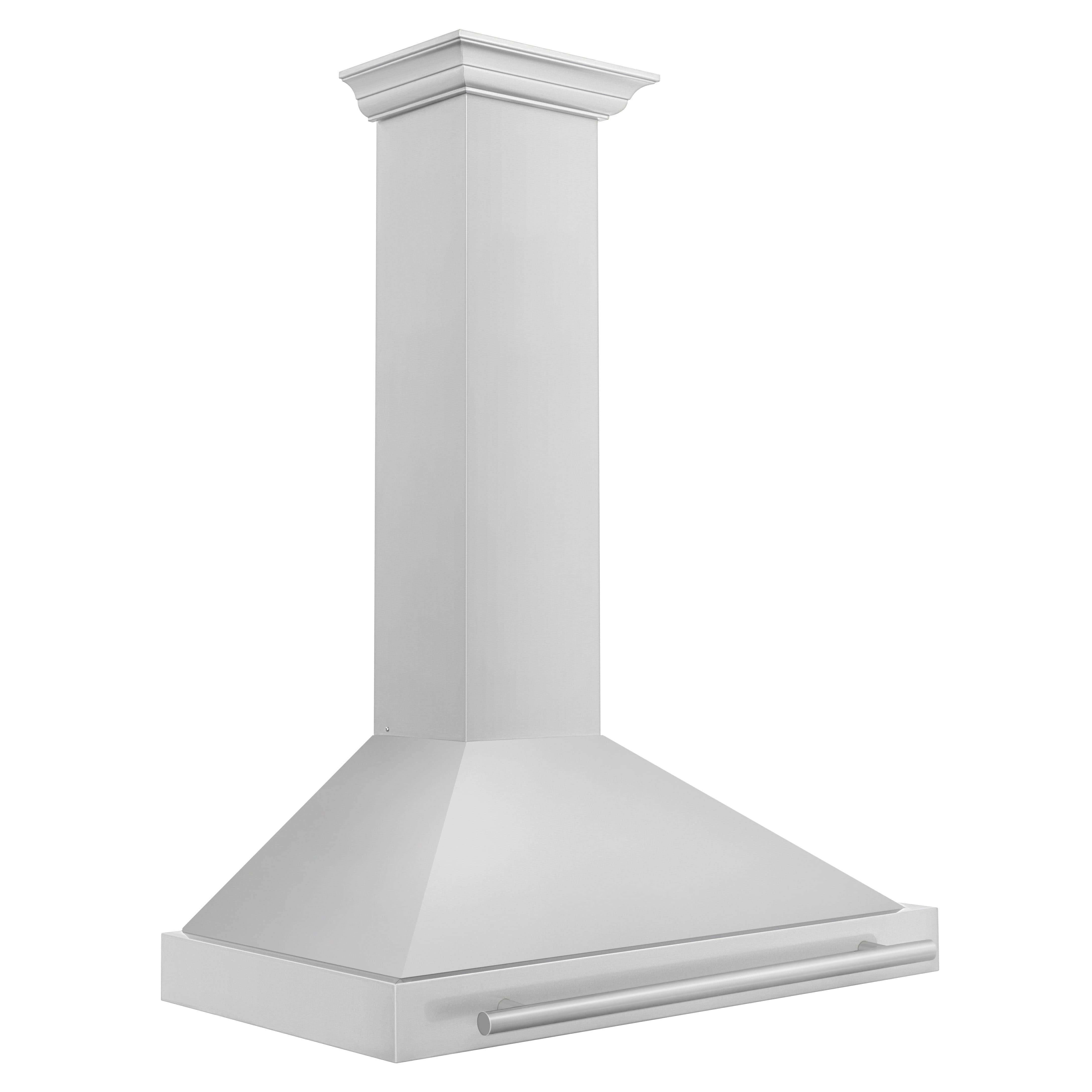 36-inch wall-mounted range hood with stainless steel chimney and flat vent canopy