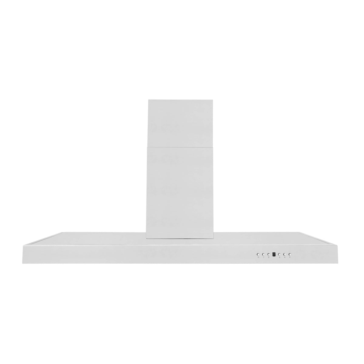 Stainless steel wall mount range hood with tall chimney and slim control strip