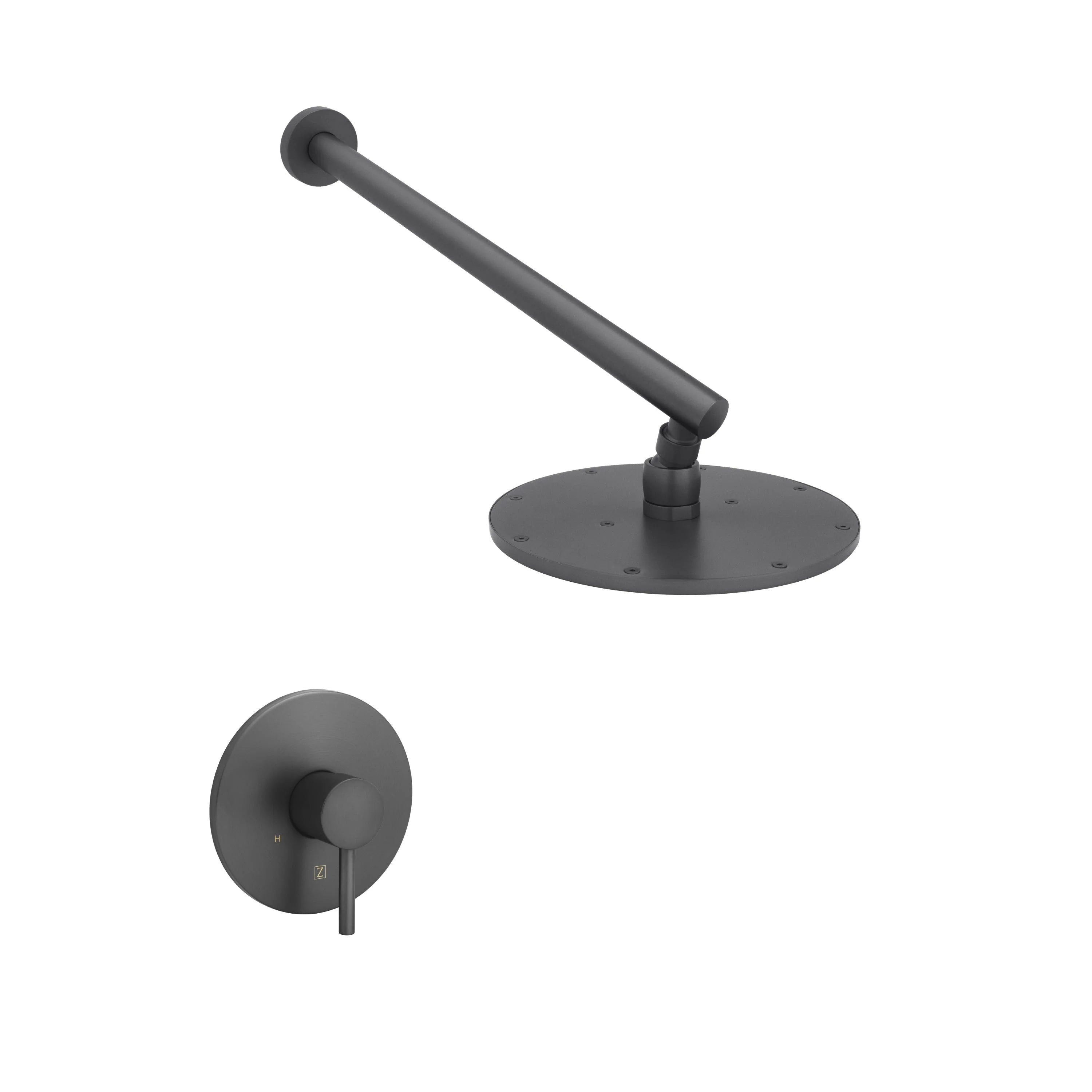 ZLINE El Dorado shower faucet in gun metal with long arm and round wall plate