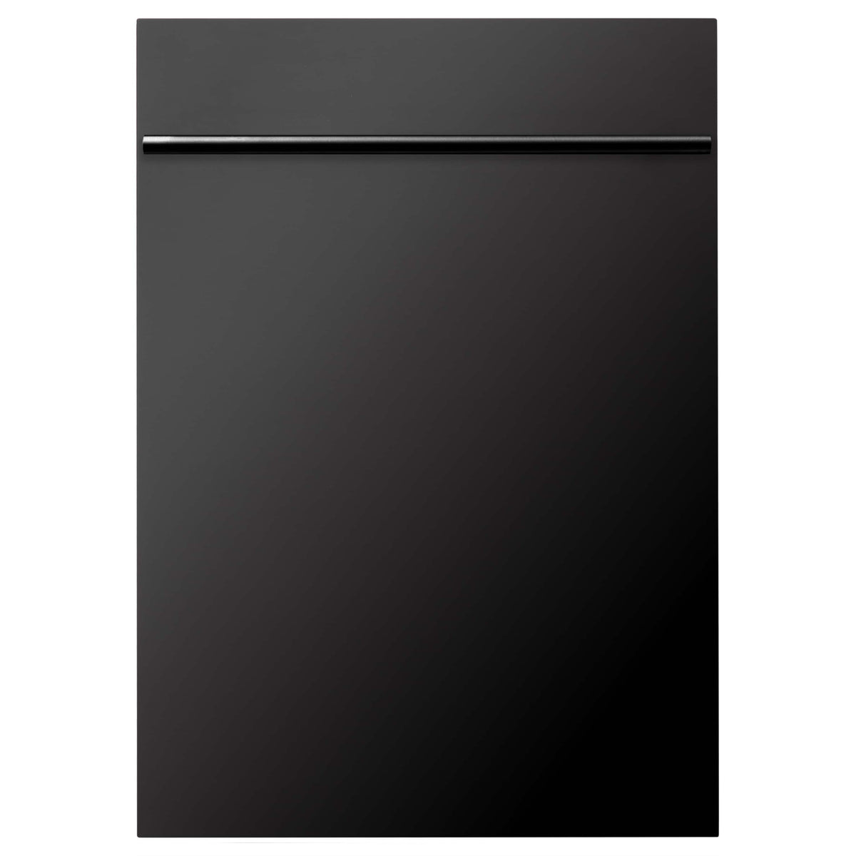 Black stainless steel compact dishwasher front door with slim handle
