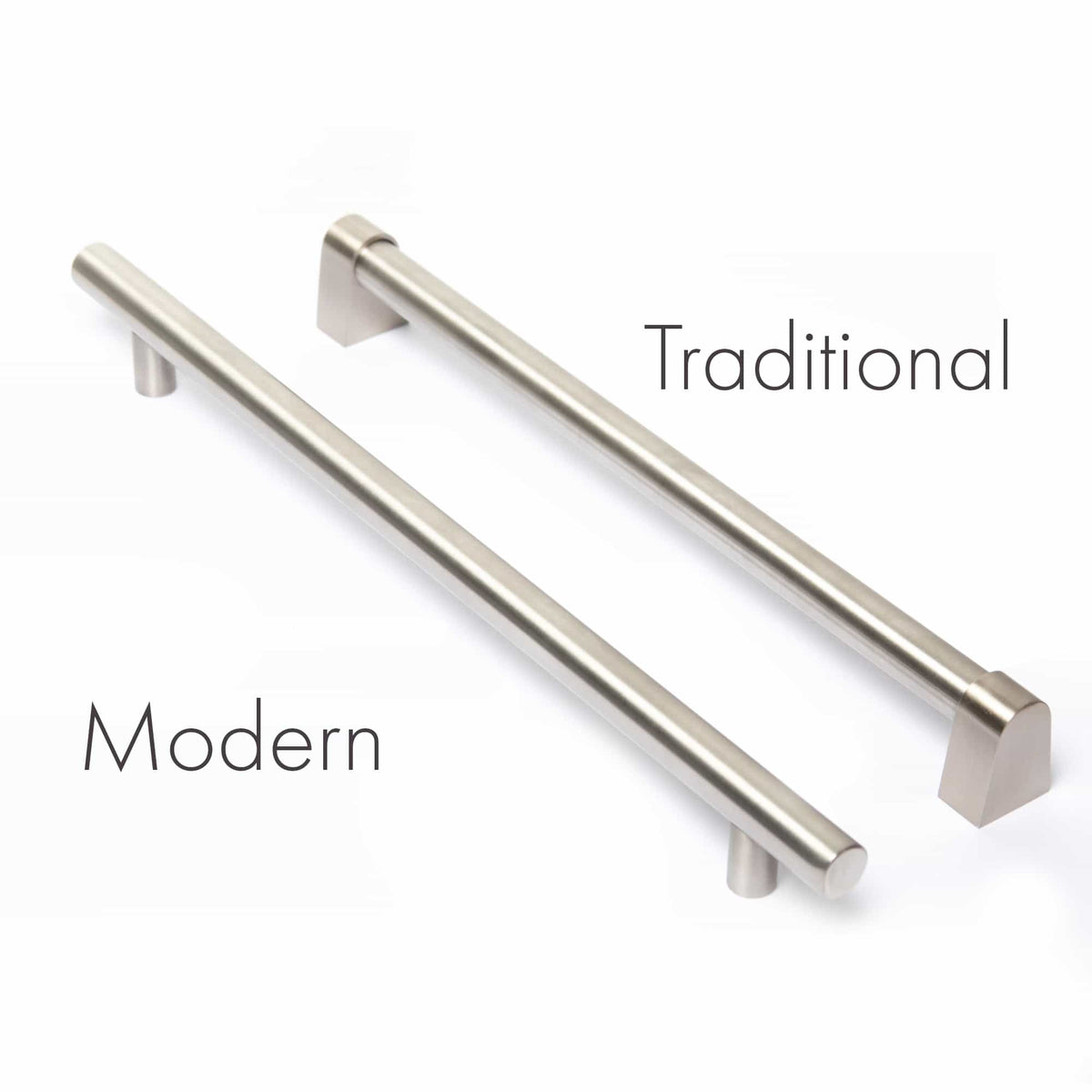 Stainless steel modern dishwasher handle, two bar pull design