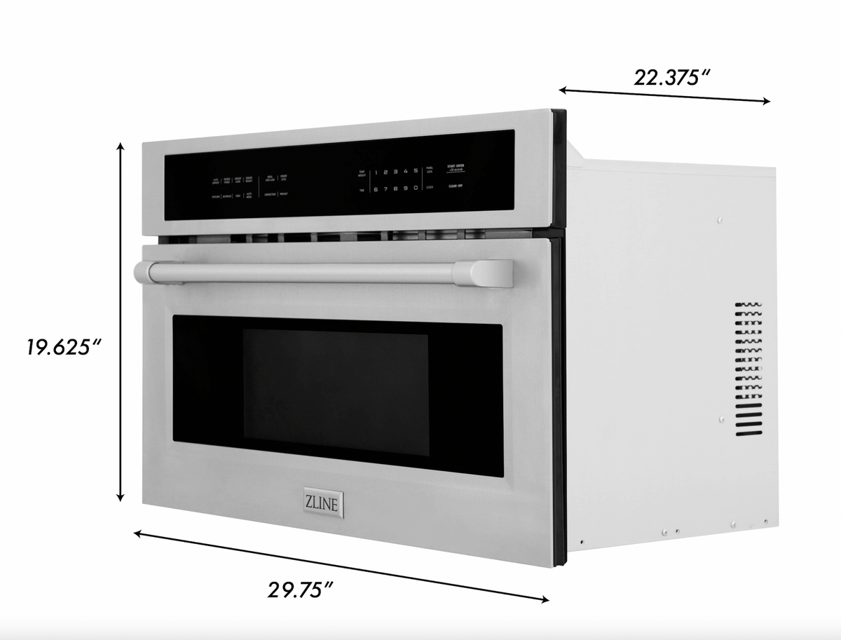 White electric wall oven with black display panel and side venting