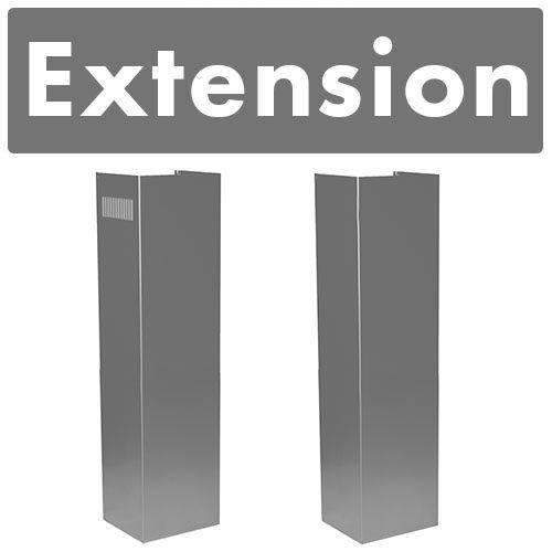 Stainless steel chimney extension duct sections, rectangular with top openings