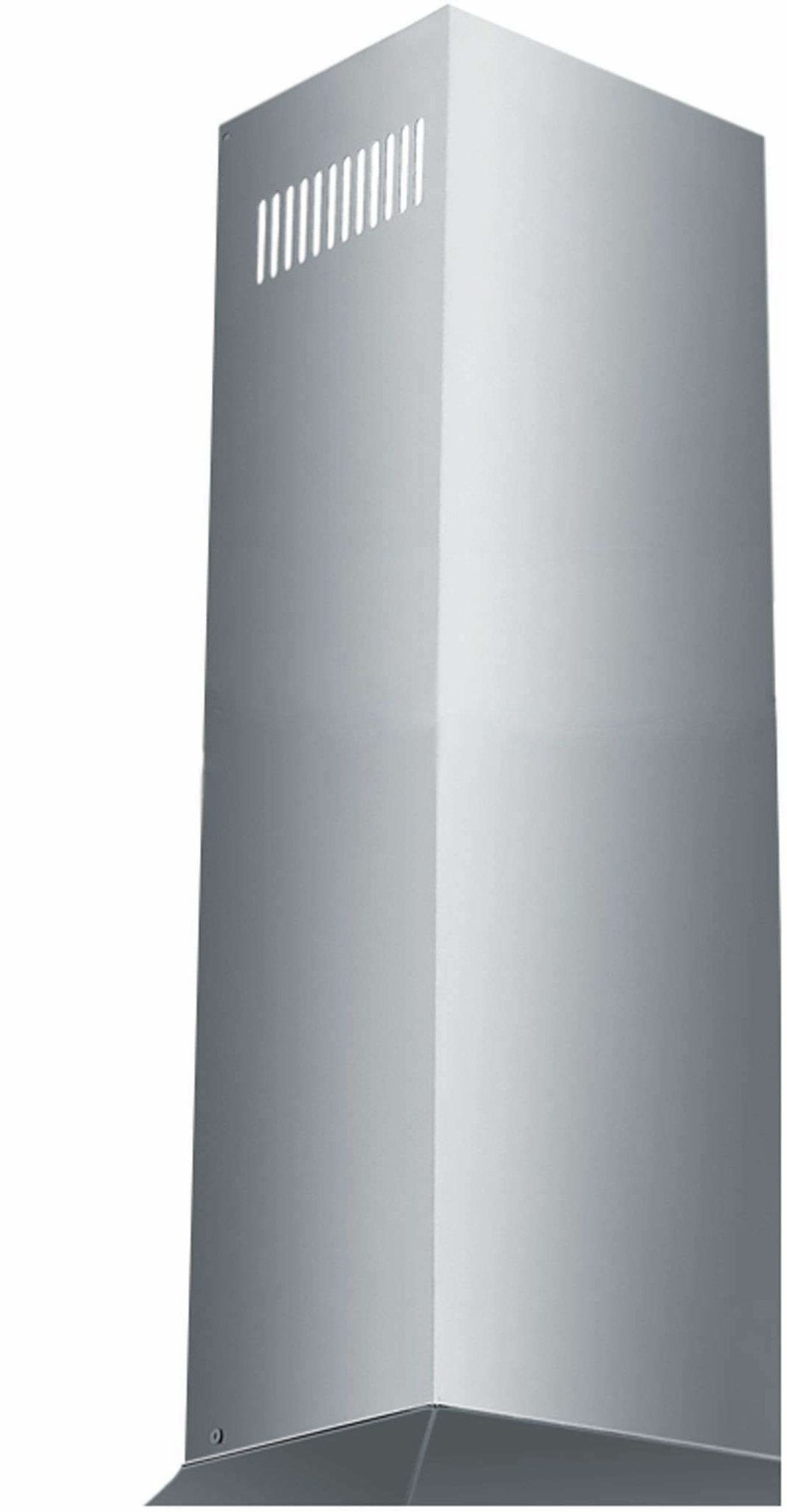 Stainless steel chimney extension top, tall corner housing with side vent slots