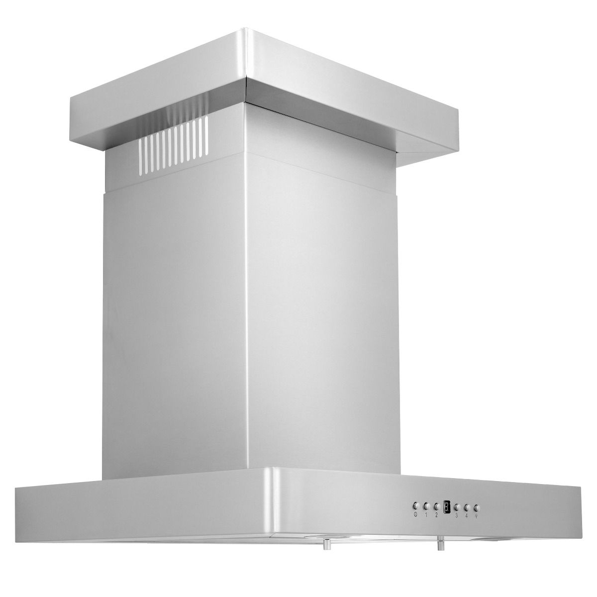 Stainless steel wall mount range hood chimney with crown-style top