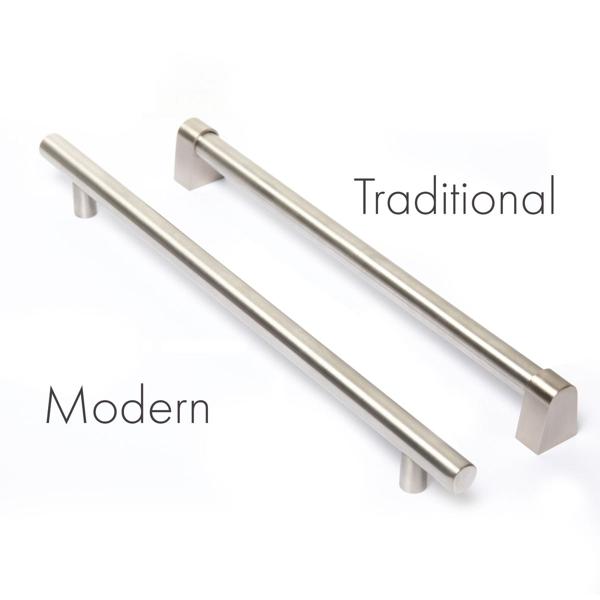 Stainless steel dishwasher handle, brushed metal bar with side end caps