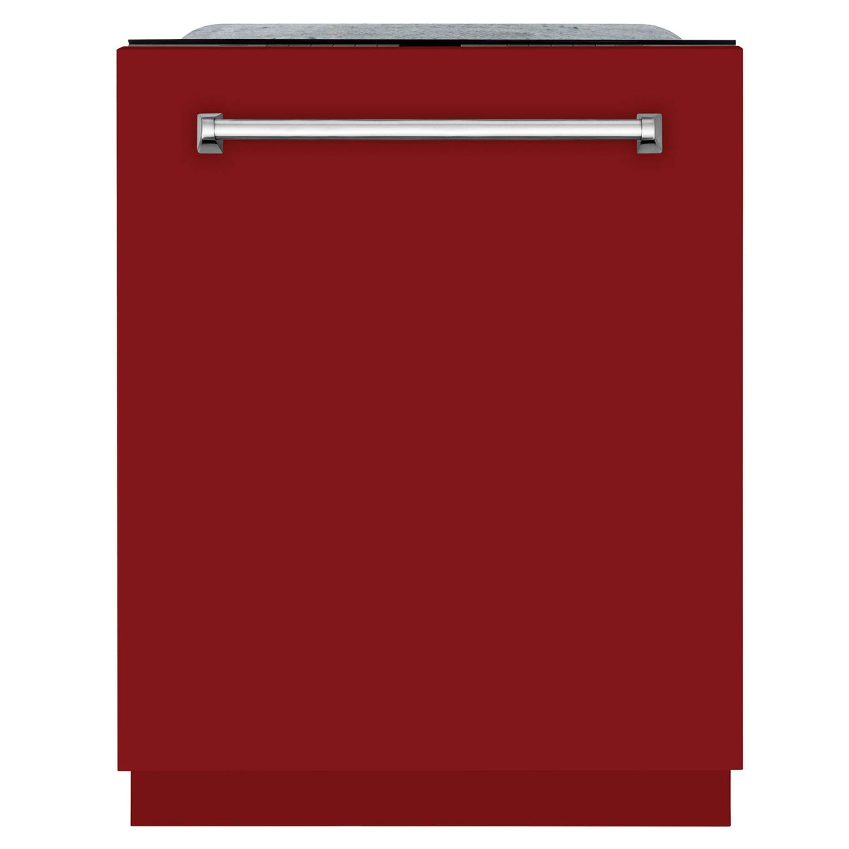 Red gloss dishwasher front with top touch control bar