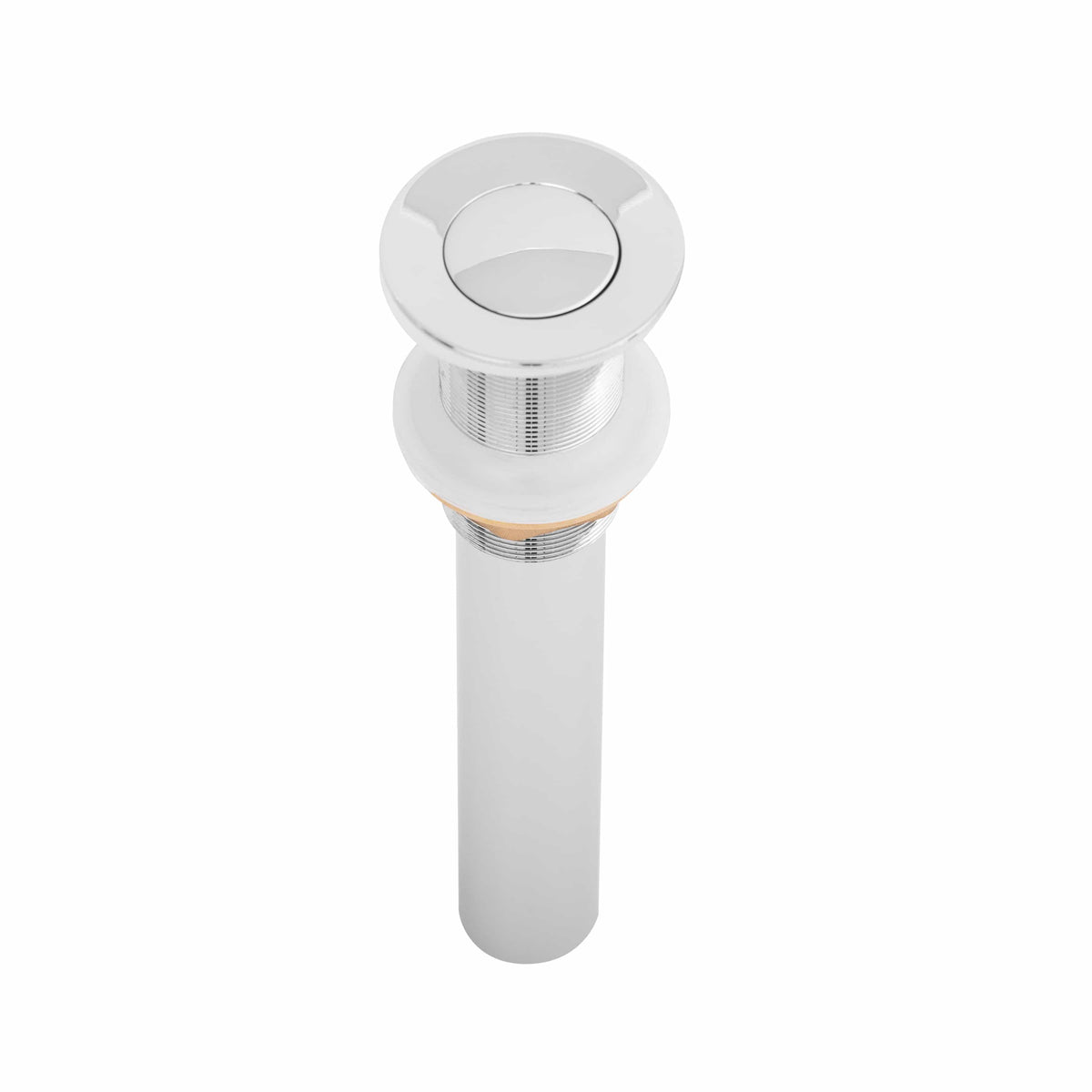 Chrome pop-up sink drain stopper and stem assembly