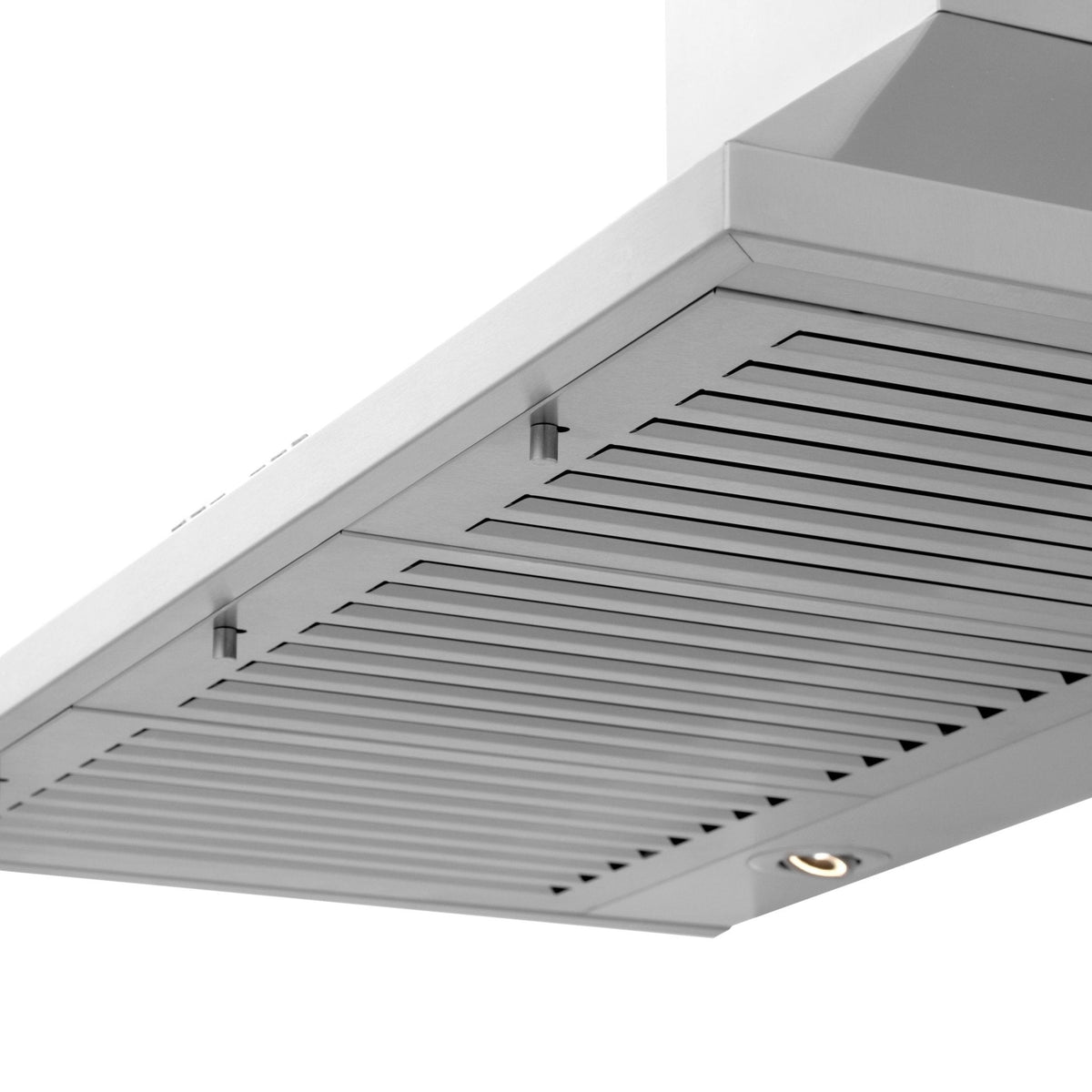 Stainless steel hood filter area with multiple vented baffles and support clips