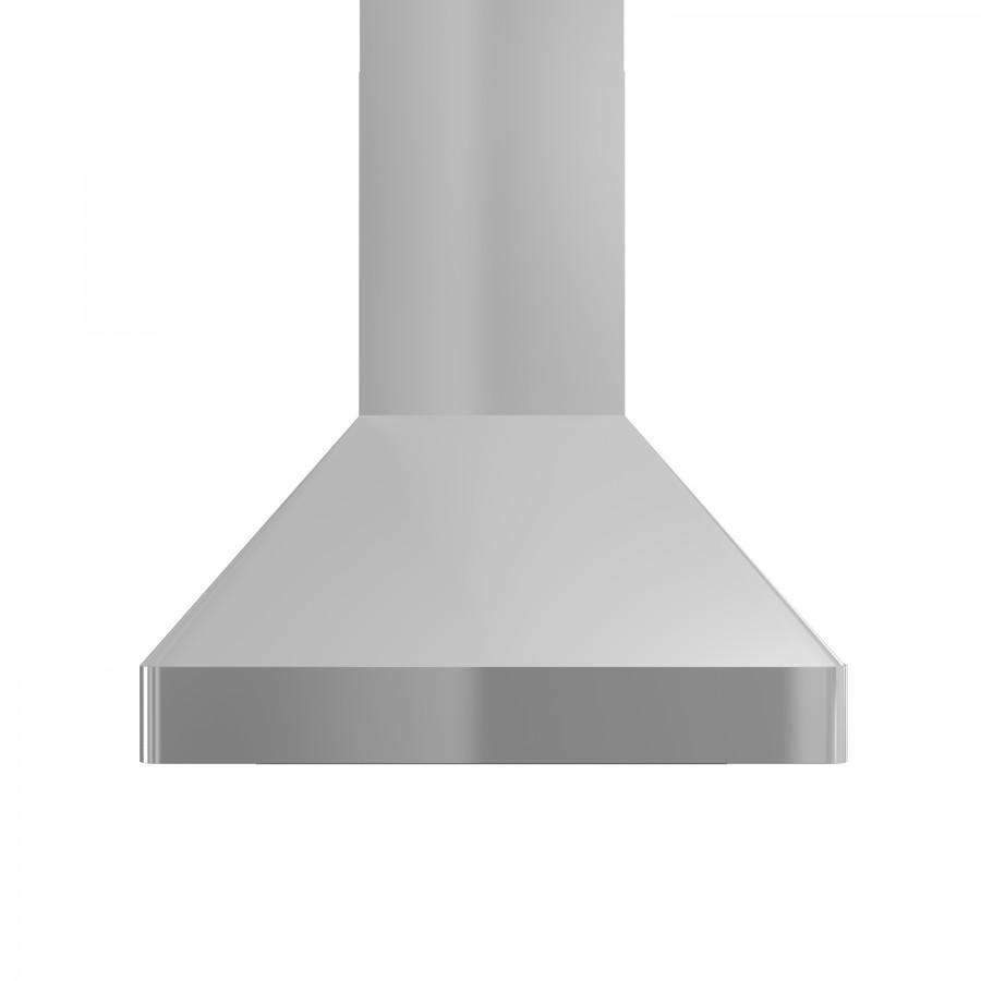 Stainless steel chimney range hood canopy and smooth underside