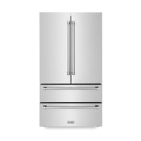ZLINE 36" 22.5 cu. ft Freestanding French Door Refrigerator with Ice Maker in Fingerprint Resistant Stainless Steel (RFM-36) Refrigerators ZLINE