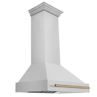 ZLINE 36" Autograph Edition Wall Mount Range Hood in Stainless Steel with Champagne Bronze Handle (8654STZ-36-CB) Range Hoods ZLINE