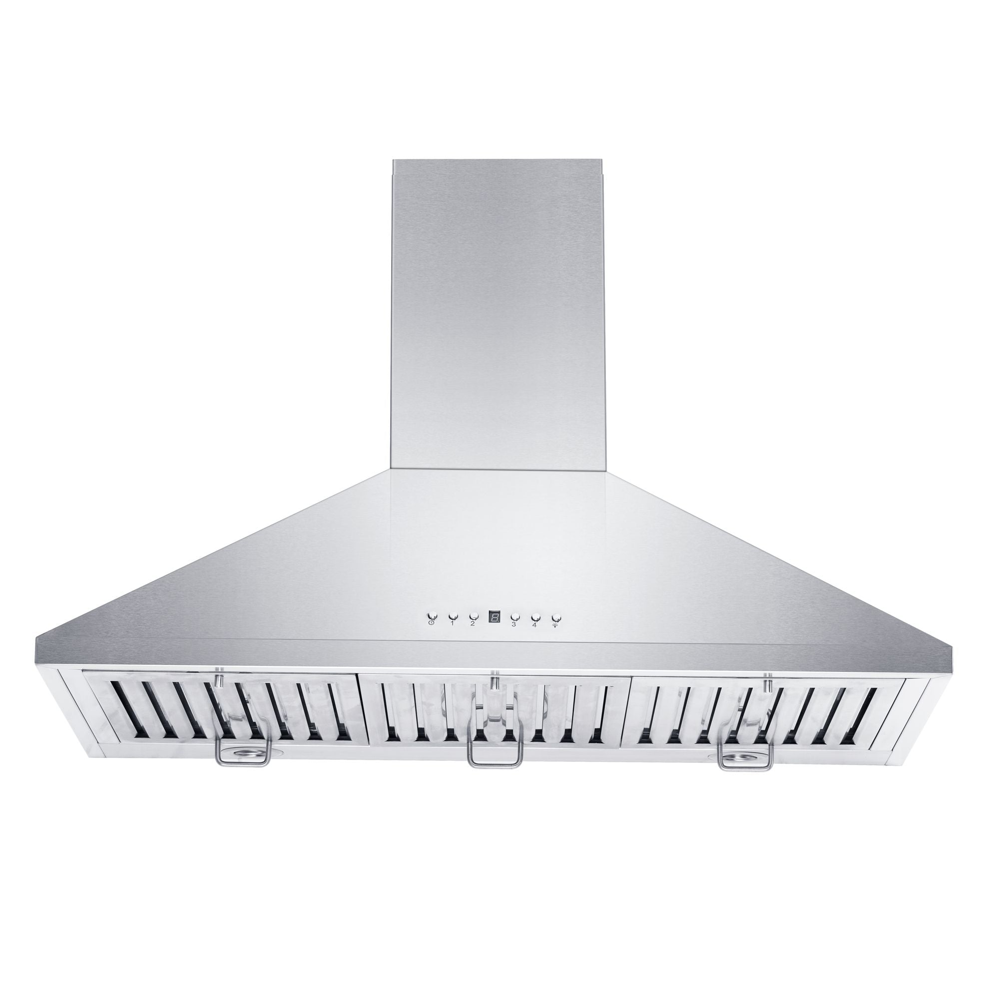 36-inch stainless steel convertible wall range hood with vented baffle and front buttons