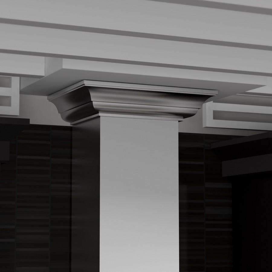 Stainless steel chimney column hood with crown cap over wall mount