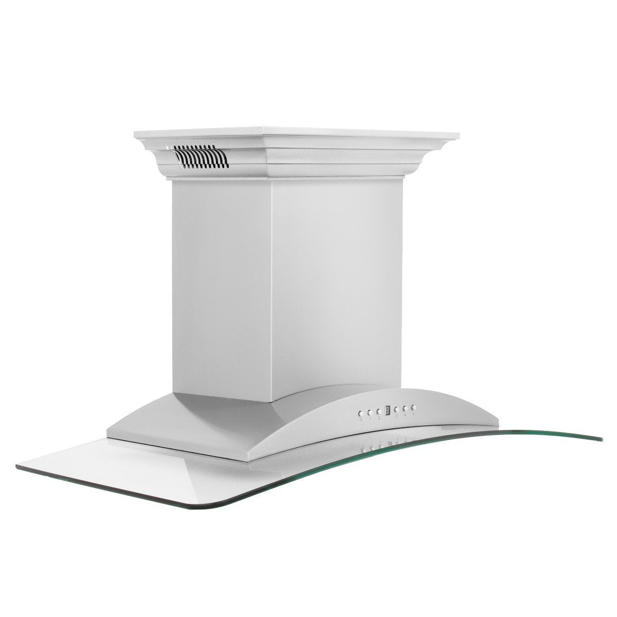 36-inch wall mount stainless steel range hood with curved glass canopy