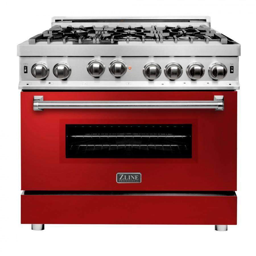 ZLINE 36" Gas Range w/ Red Gloss Door (RGRG36) I HOD