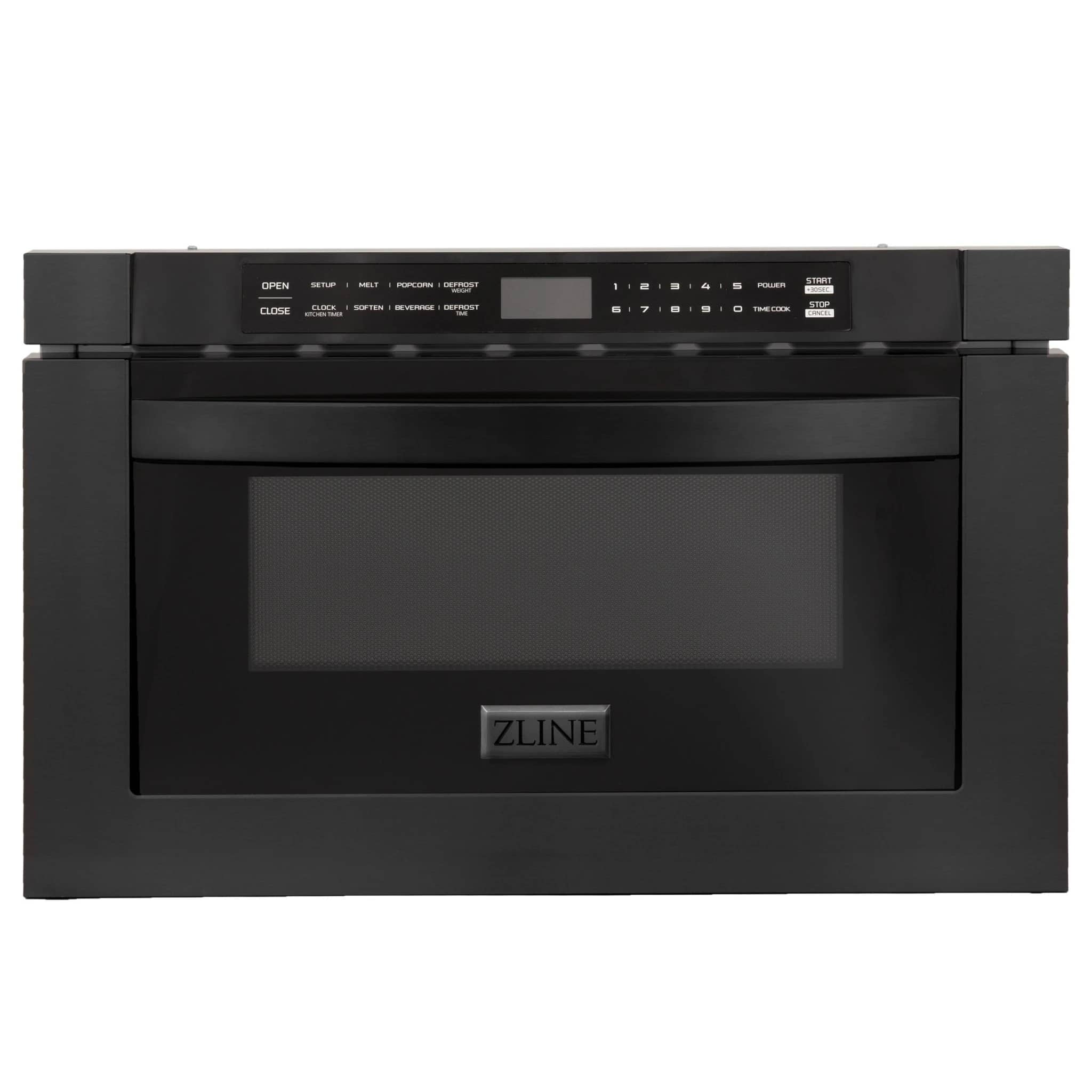 Black built-in gas oven with glass door and front control panel