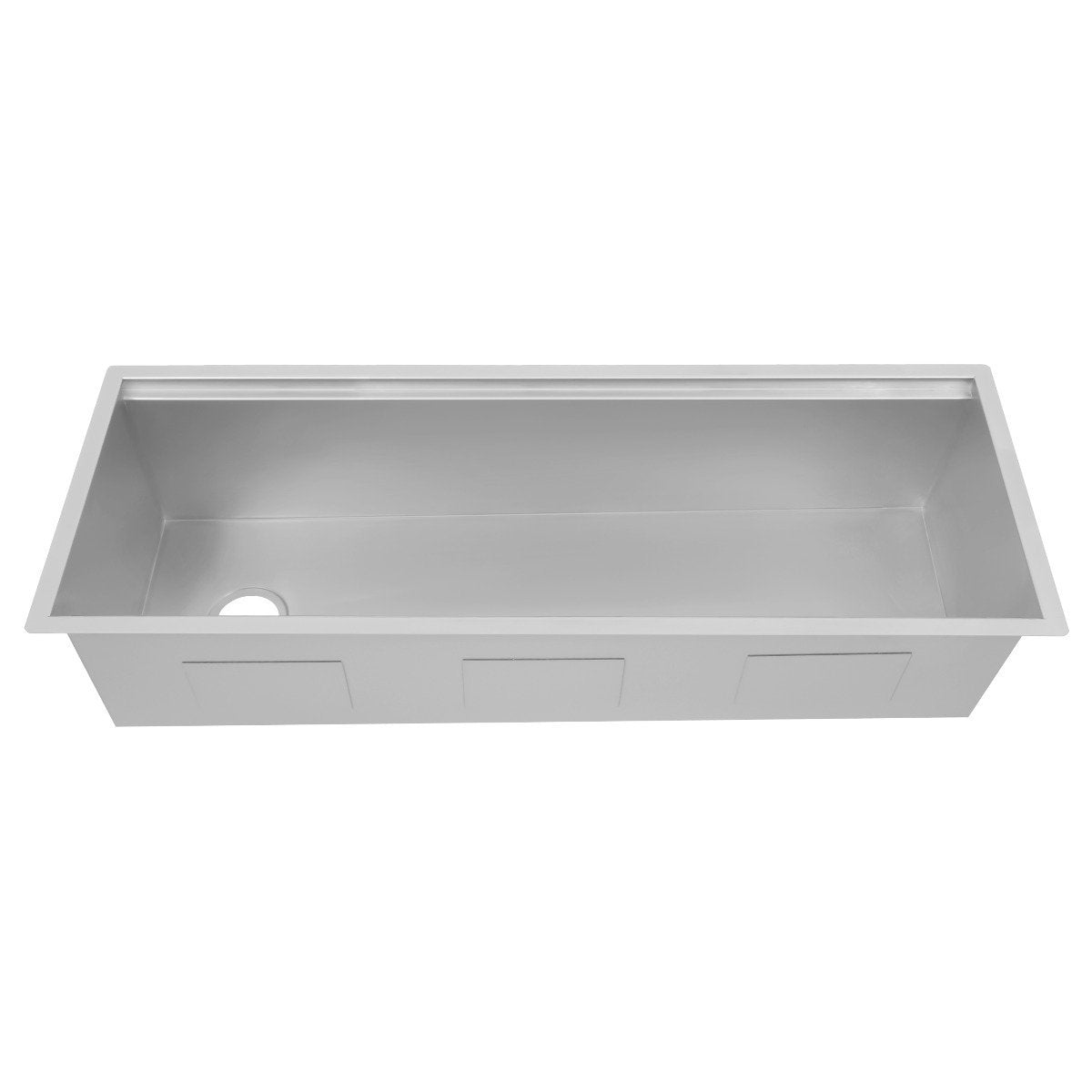 Undermount single-bowl stainless steel sink basin with drain hole