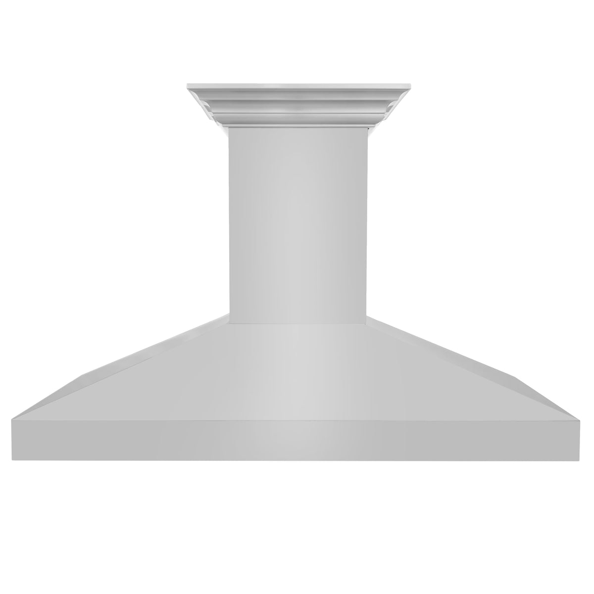 Stainless steel island range hood chimney with flared canopy top
