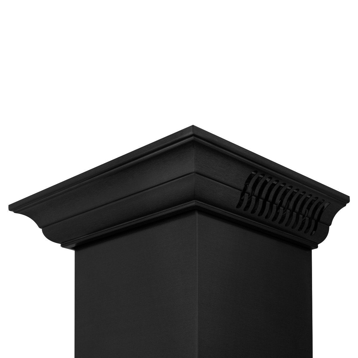 Wall-mounted range hood, black stainless steel with chimney and front ventilation grille