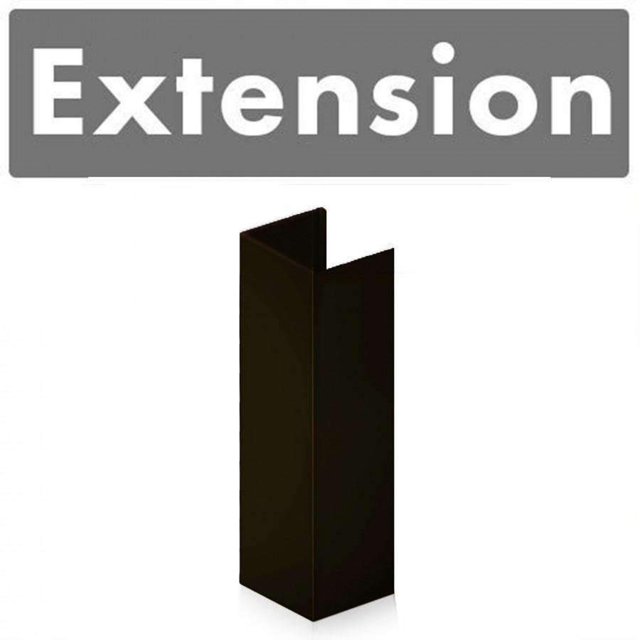 Oil-rubbed bronze chimney extension, tall rectangular duct piece with vent openings