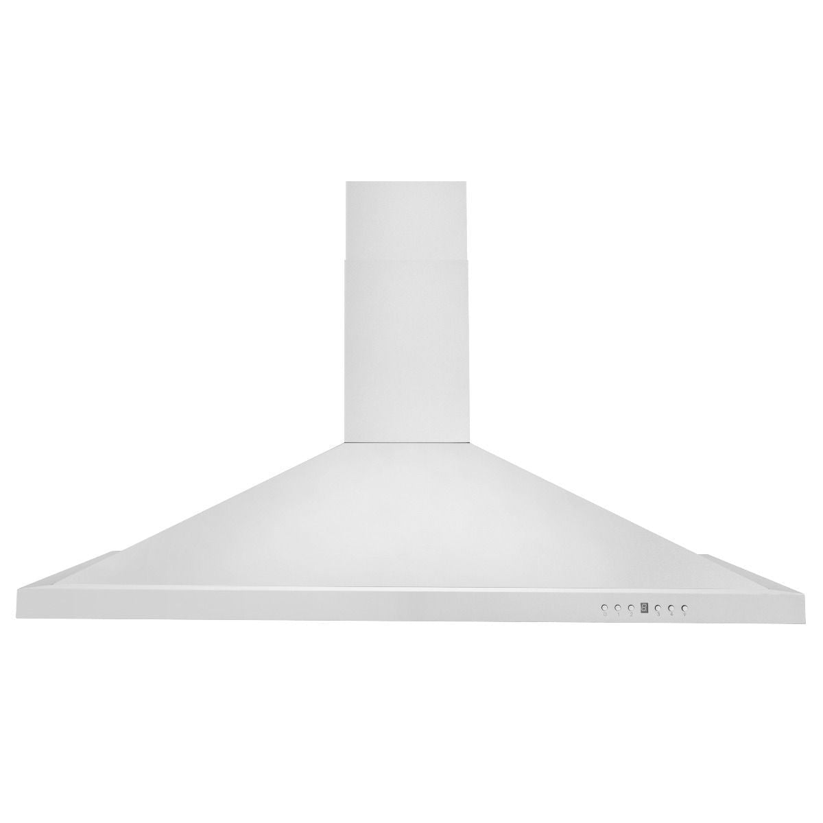 Stainless steel chimney range hood with flue and control vent strip