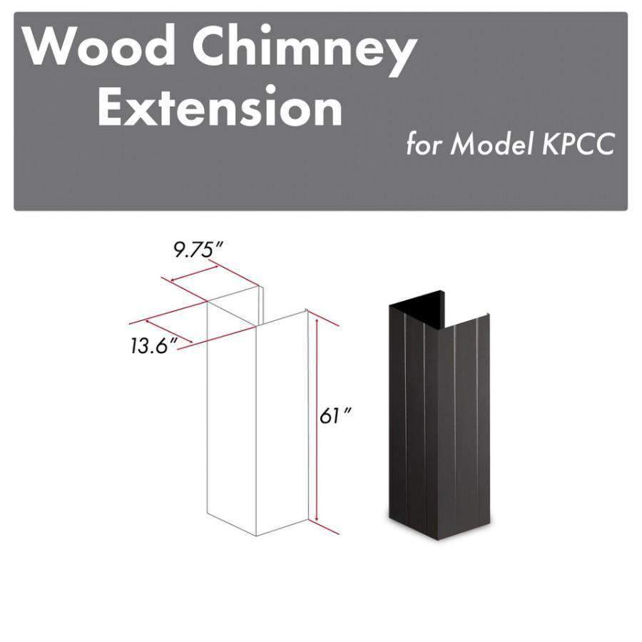 Dark wood chimney extension panel, 61-inch height, 9.75 in depth