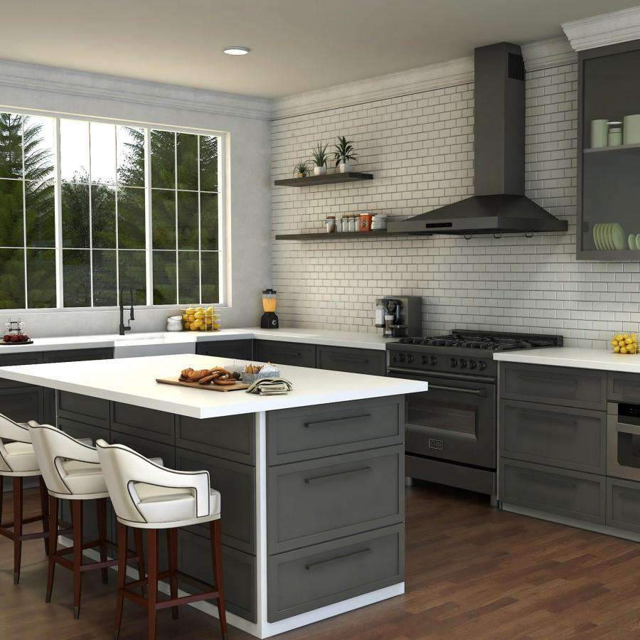 Matte black kitchen faucet with tall gooseneck spout and dual coiled sprayer hoses