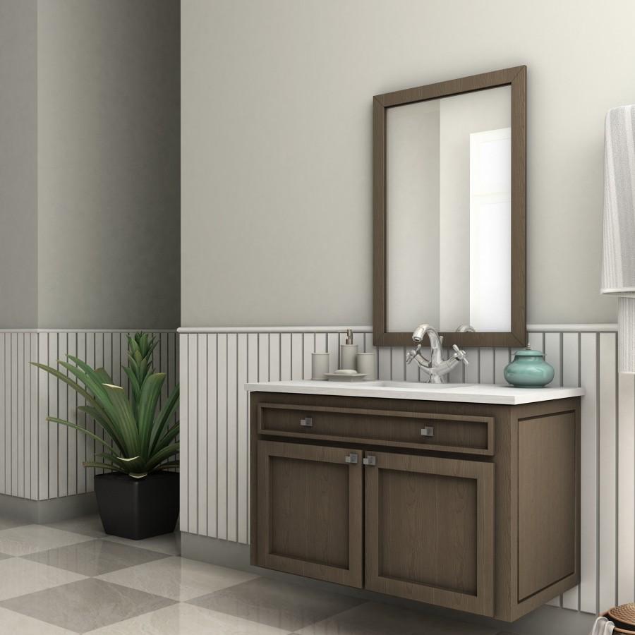 Chrome bath faucet with arched spout and two cross handles