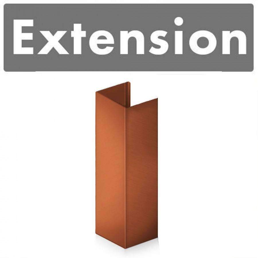 Copper chimney extension duct, rectangular crown piece