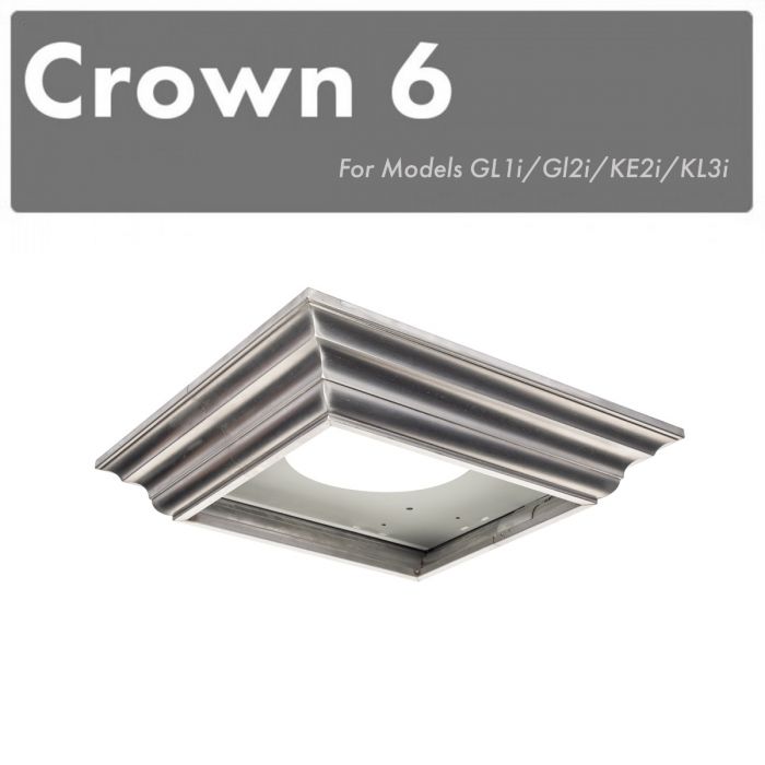 Metal crown molding profile 6 with stepped ridges for range hood
