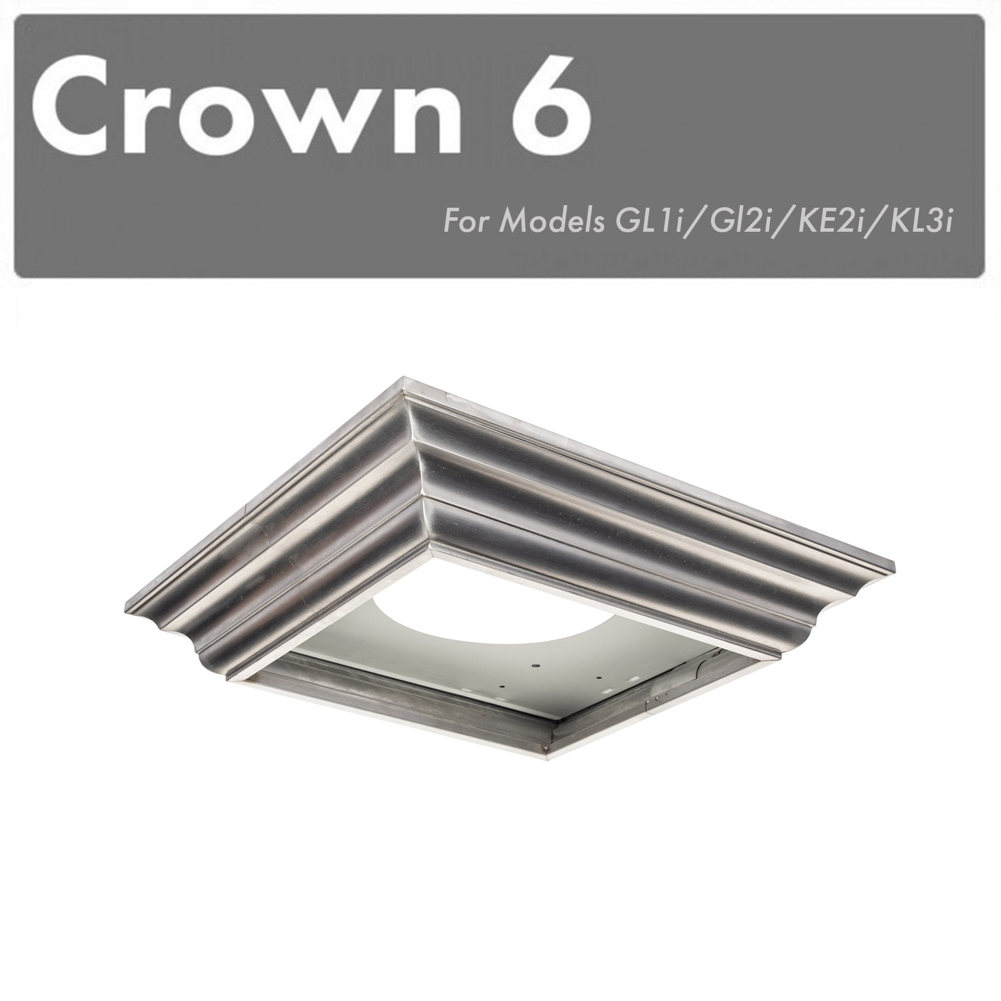 Metal crown molding profile trim, silver-gray corner with stepped edges