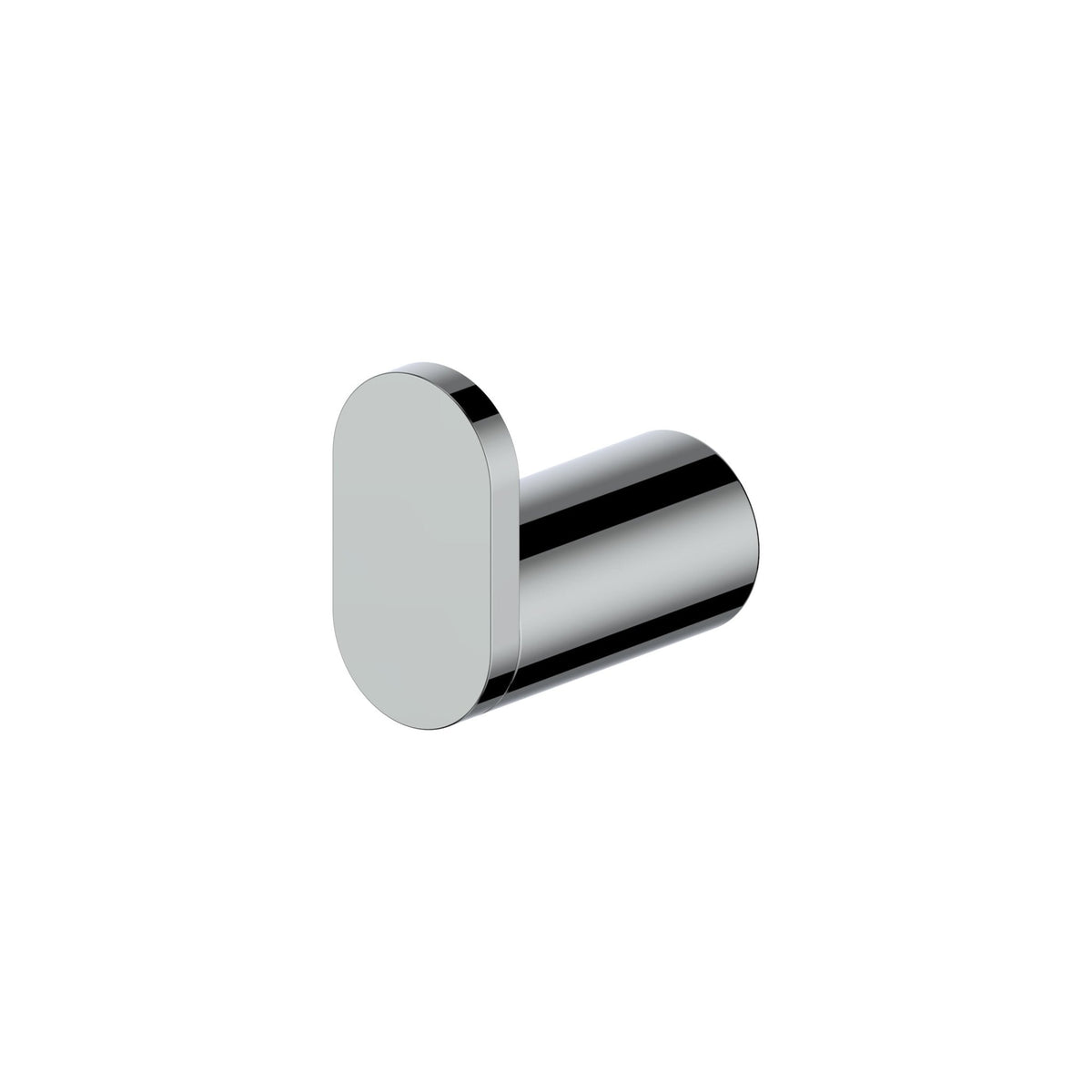 Chrome towel rail end mount with round plate and bar holder