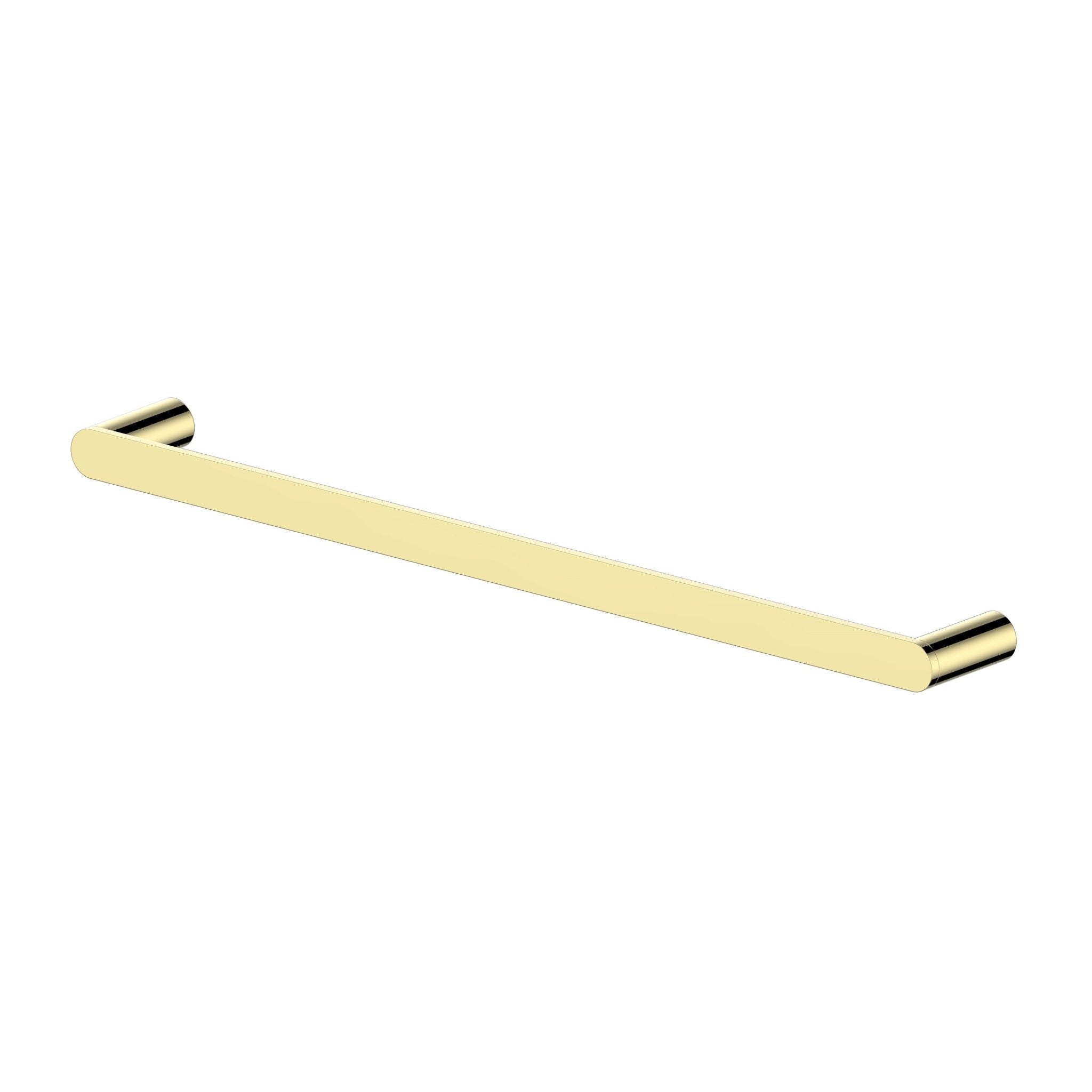 Polished gold towel rail bar with black inner core and short end mounting posts