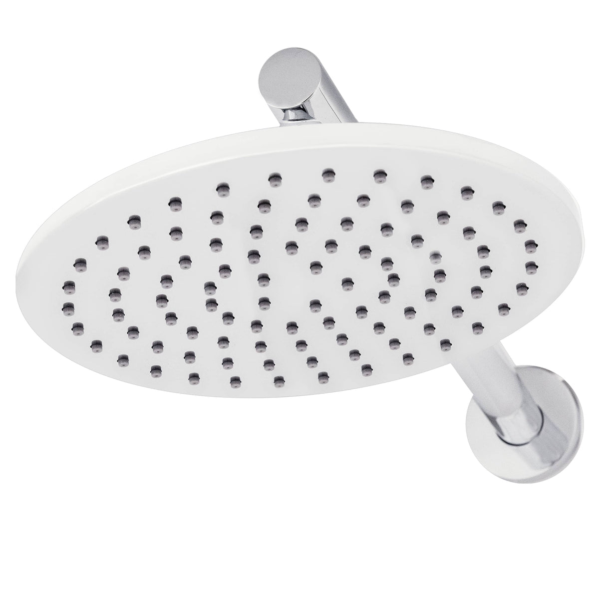 Chrome round rainfall shower head with multiple spray nozzles