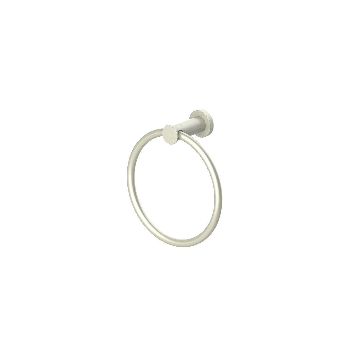 Brushed nickel towel ring with round ring and wall-mount bracket