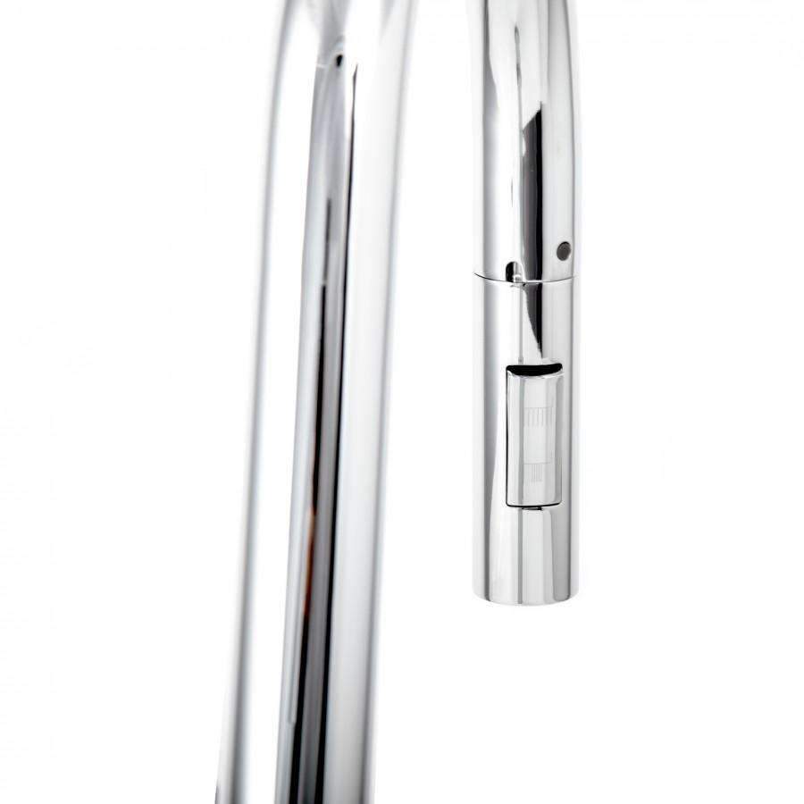 Chrome faucet body and detachable sprayer with clear spray head